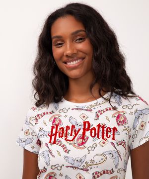 camiseta de algodão harry potter off white