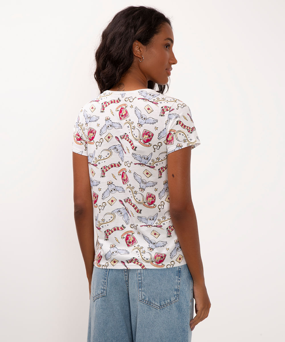 camiseta de algodão harry potter off white