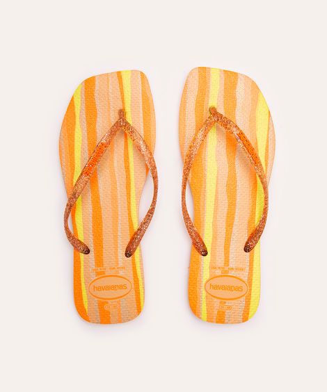 chinelo havaianas slim folia laranja