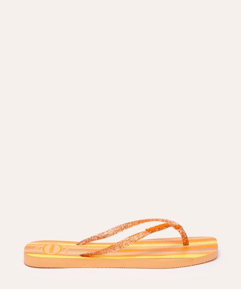 chinelo havaianas slim folia laranja