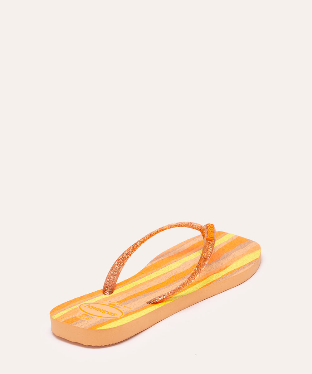 chinelo havaianas slim folia laranja