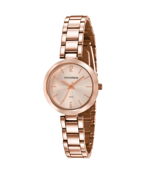 kit relógio analógico mondaine 53611LPMVRE2KT com pulseira rosê