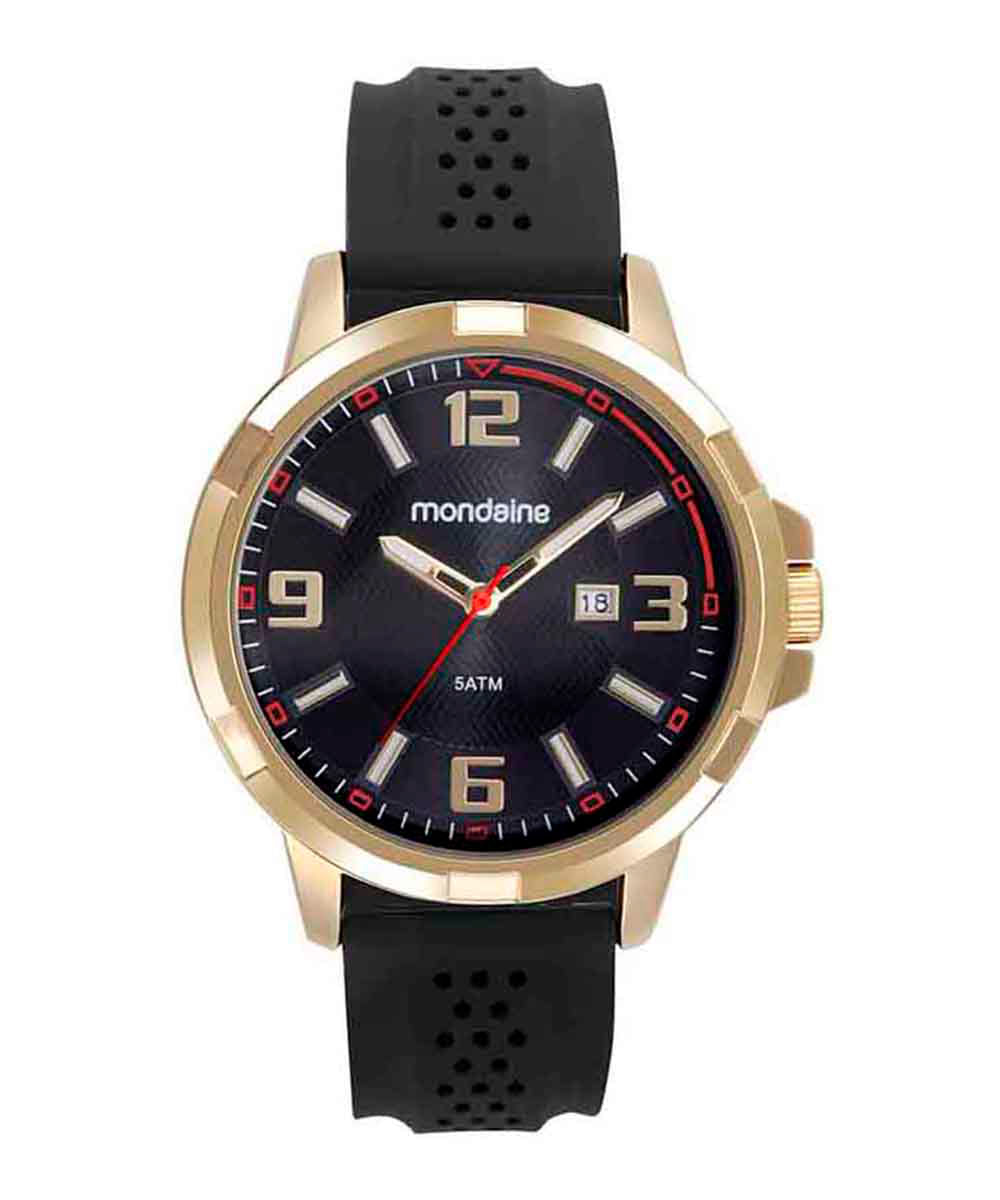 kit relóligo analógico mondaine 83499GPMVDI3KA com pulseira dourado