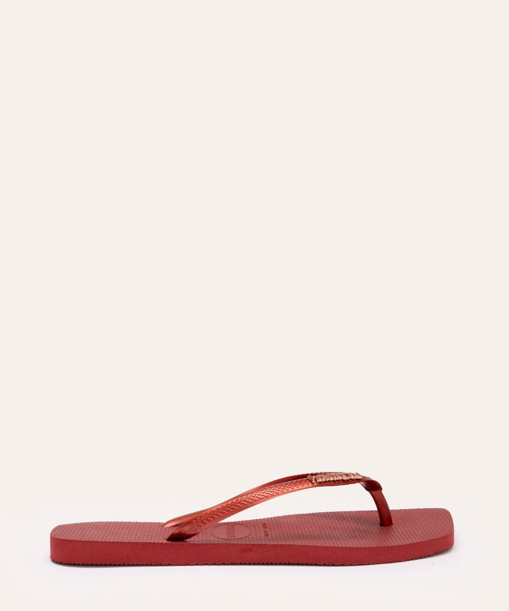 chinelo havaianas slim square vermelho