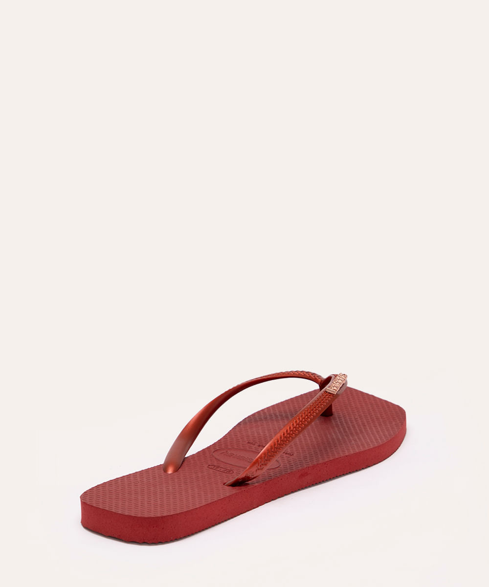 chinelo havaianas slim square vermelho