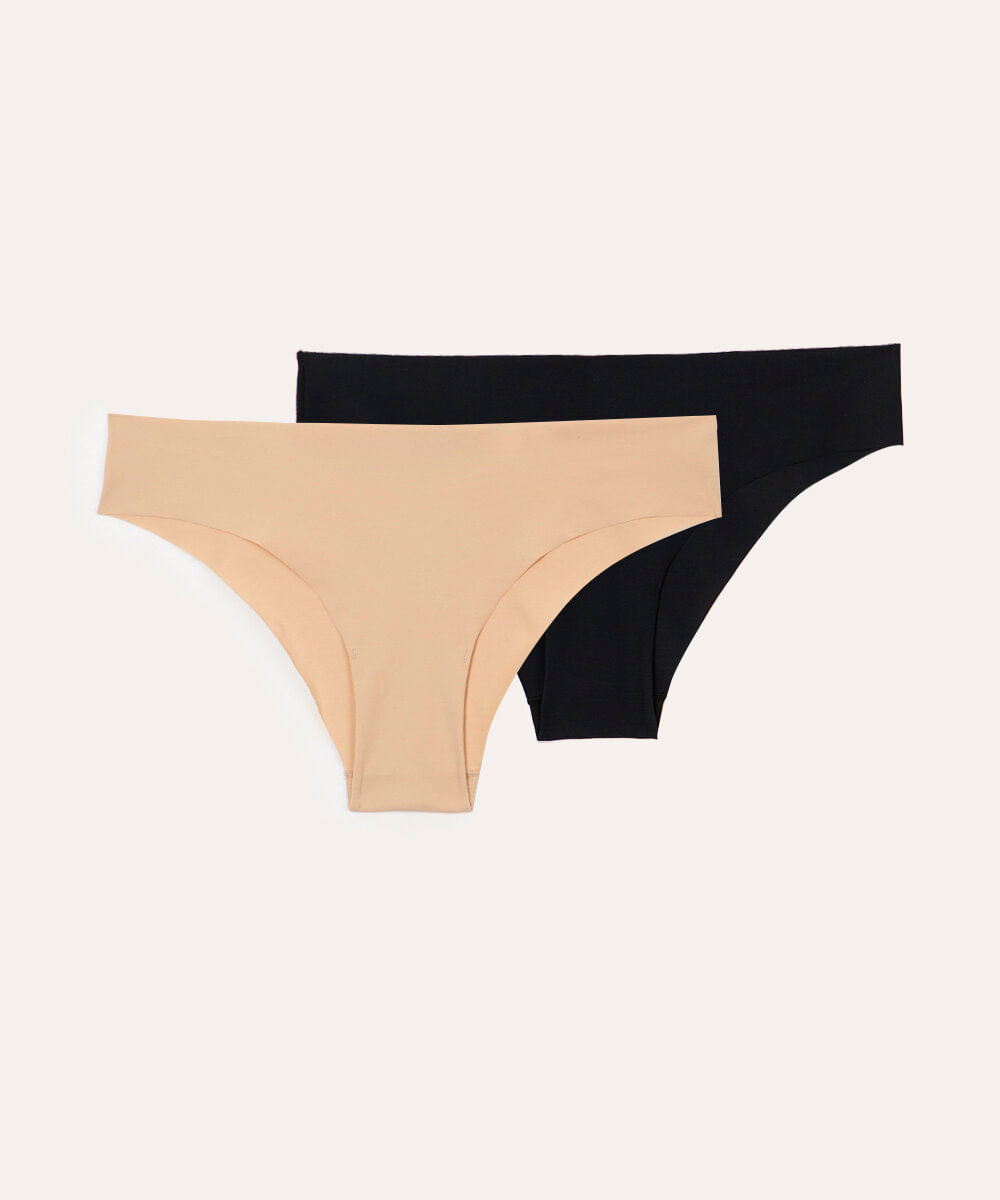 kit de 2 calcinhas biquíni corte a fio preto