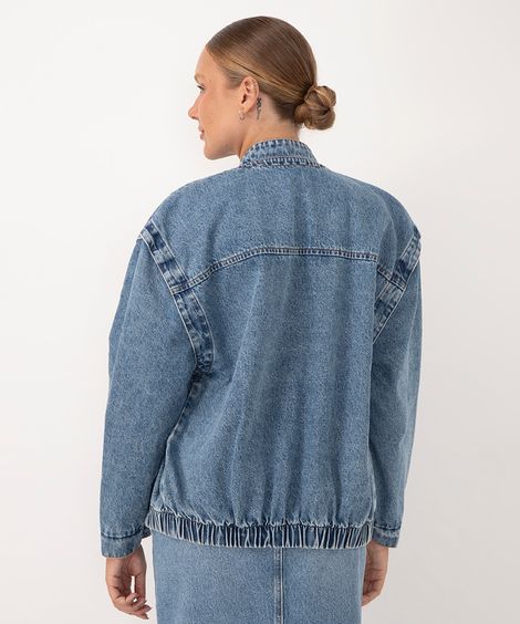 jaqueta jeans bomber bff camila azul