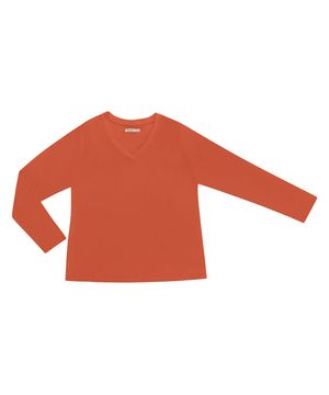 Blusa Manga Longa Visco Tricot Secret Glam Laranja