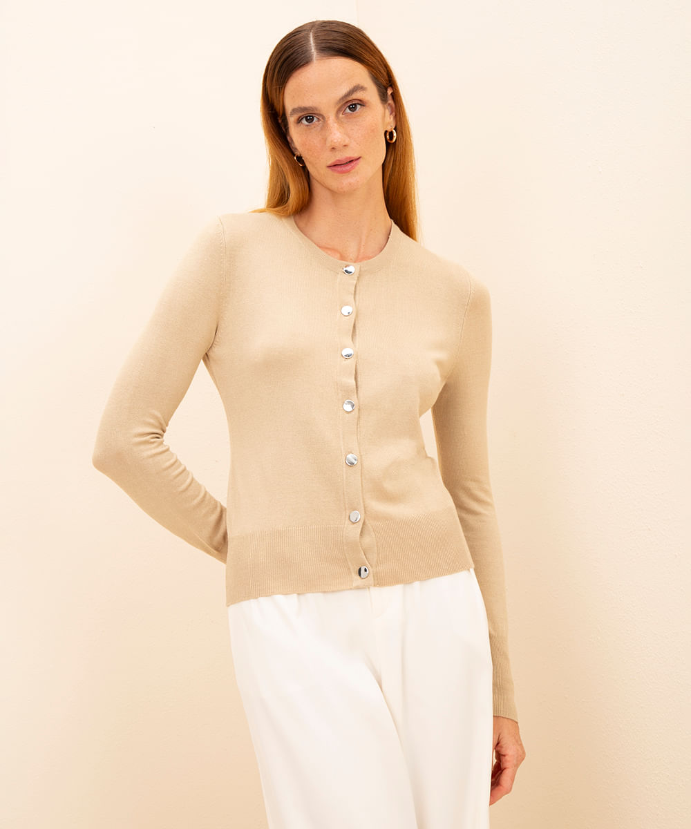 cardigan de tricot mindset bege
