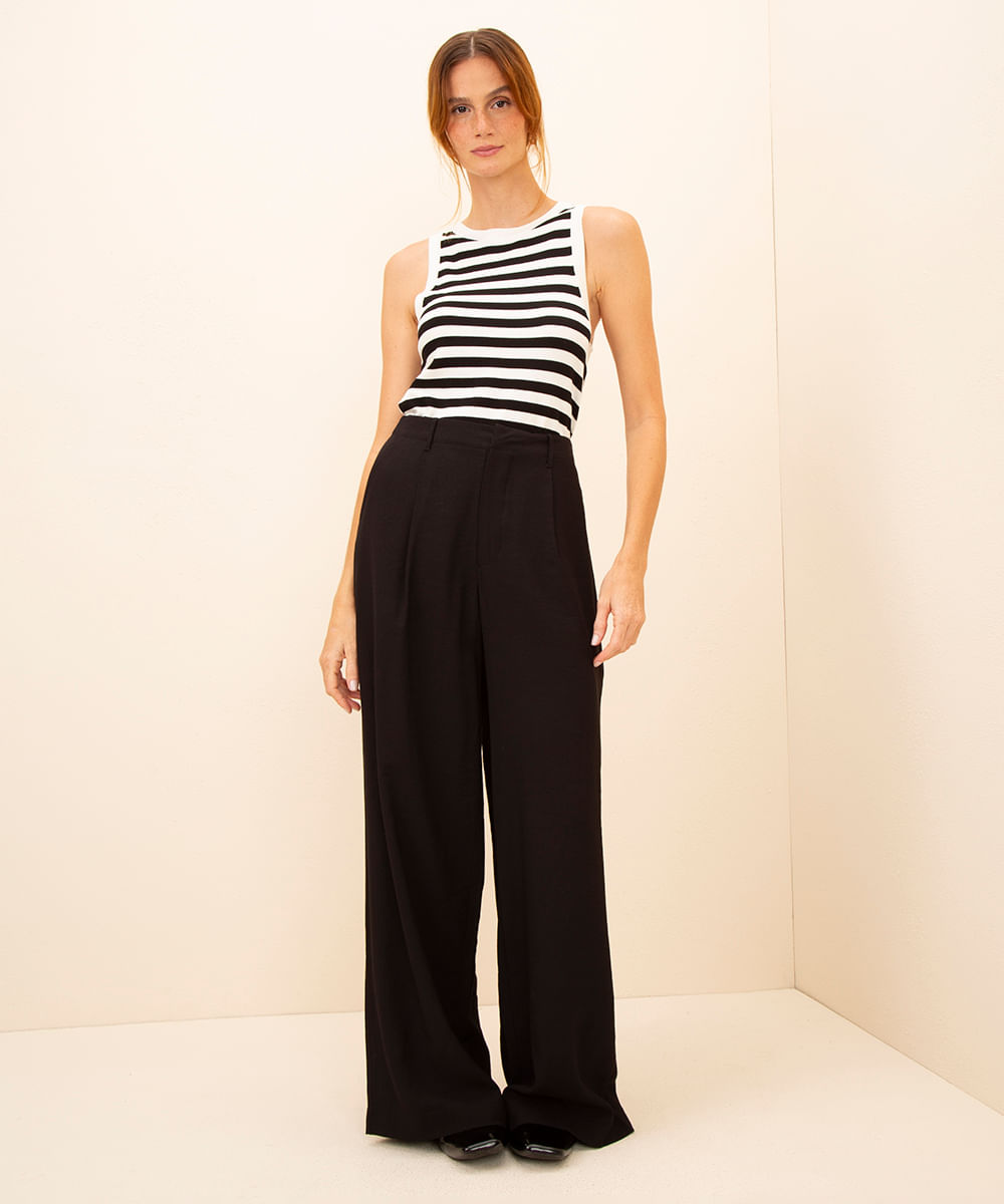 regata de tricot listrada mindset off white