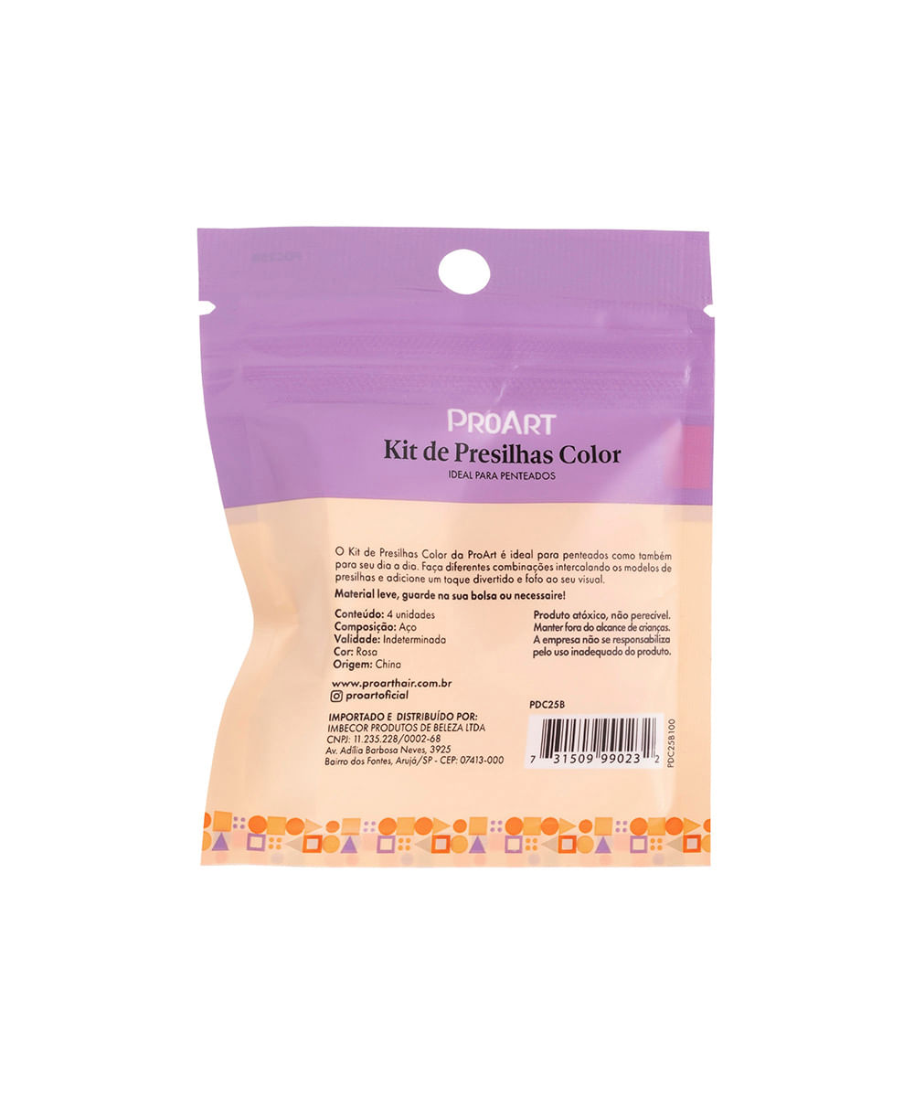 proart kit presilhas rosa 4 peças
