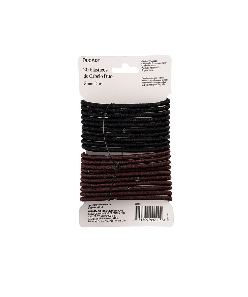 proart 20 elásticos de cabelo 3mm duo