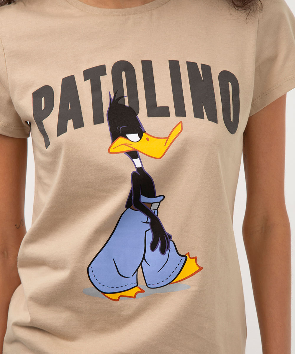 camiseta de algodão patolino bege