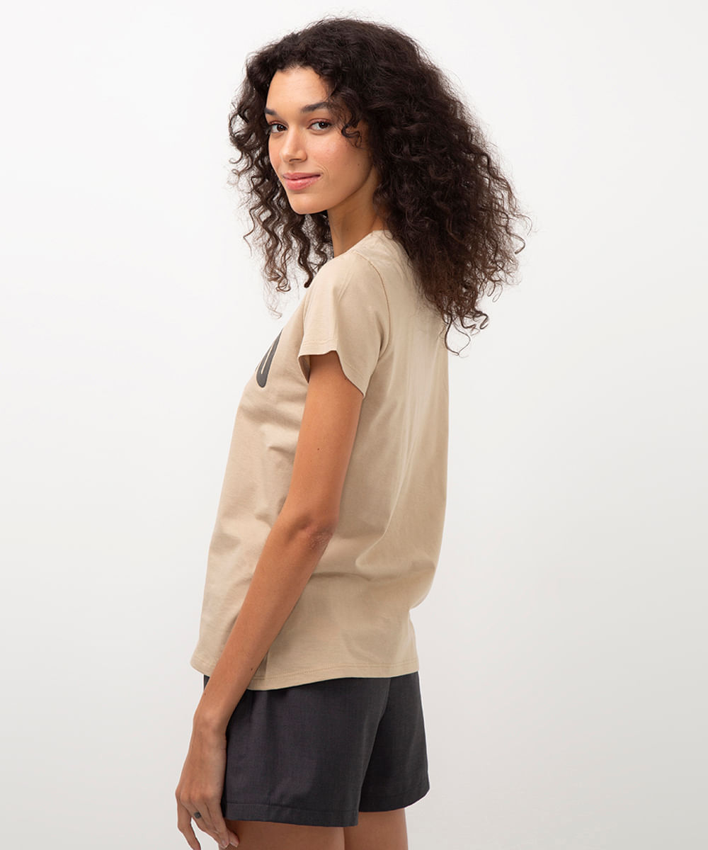 camiseta de algodão patolino bege