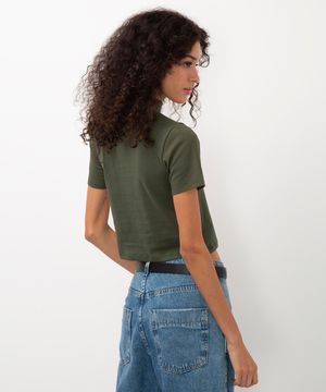 blusa básica gola alta verde