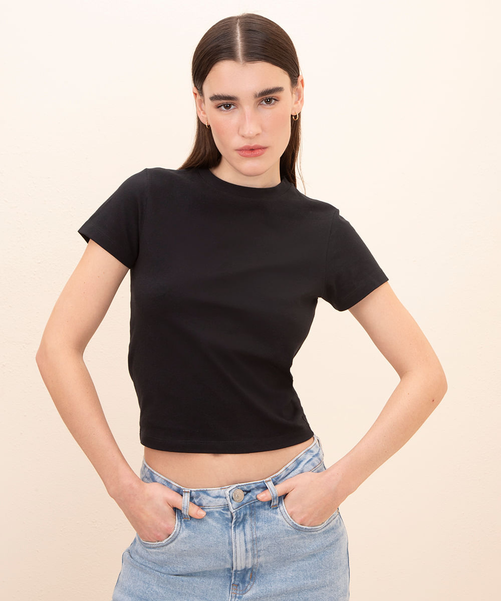 camiseta de algodão mindset preto