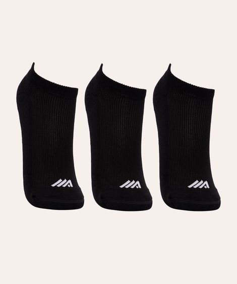 kit de 3 pares de meias training esportivas preto