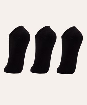 kit de 3 pares de meias training esportivas ace preto