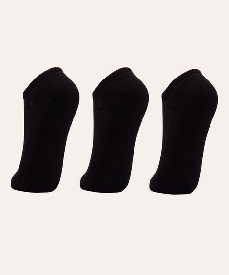 kit de 3 pares de meias training esportivas preto
