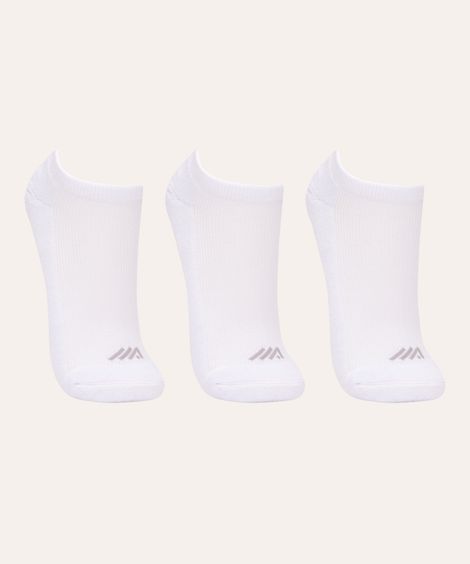 kit de 3 pares de meias training esportivas branco