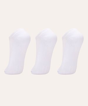 kit de 3 pares de meias training esportivas ace branco