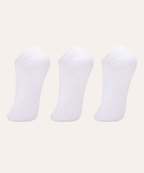 kit de 3 pares de meias training esportivas branco