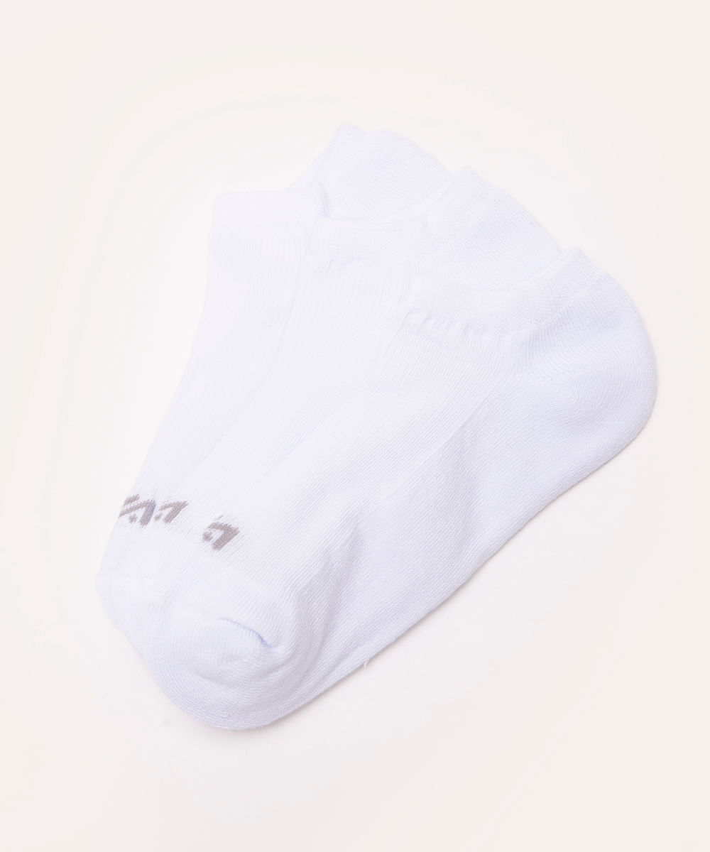 kit de 3 pares de meias training esportivas branco