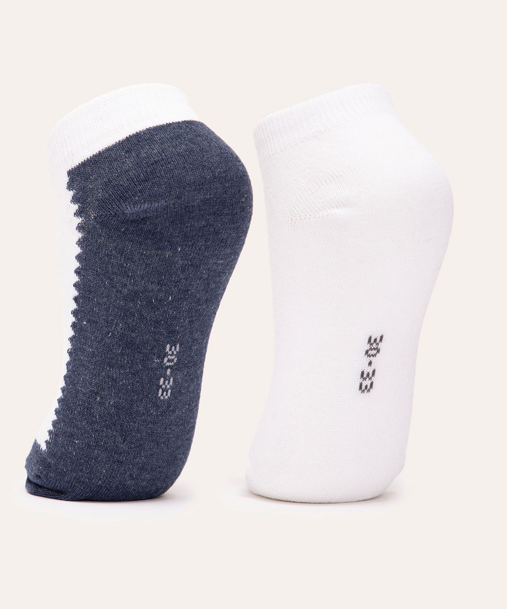 kit de 2 meias soquete infantil azul