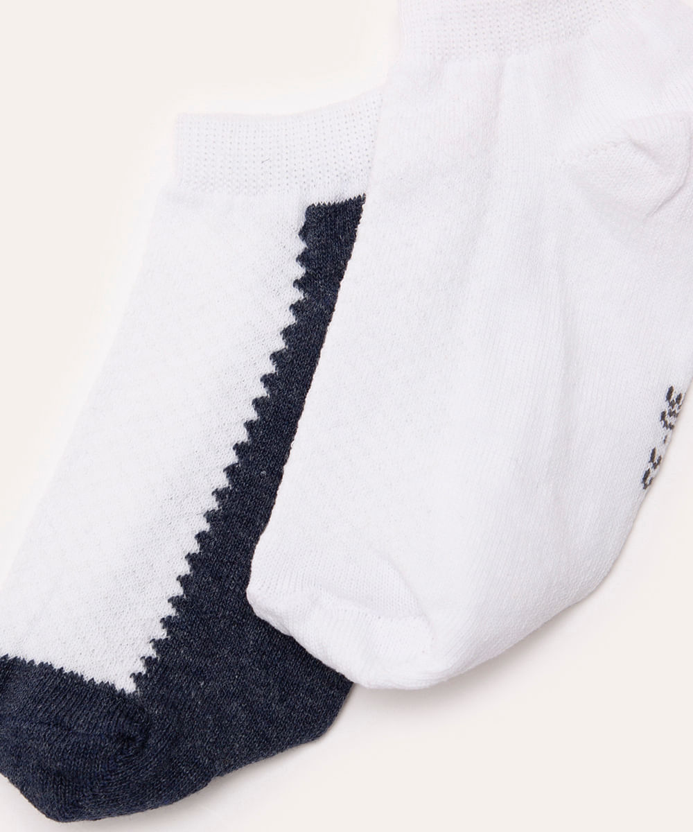 kit de 2 meias soquete infantil azul