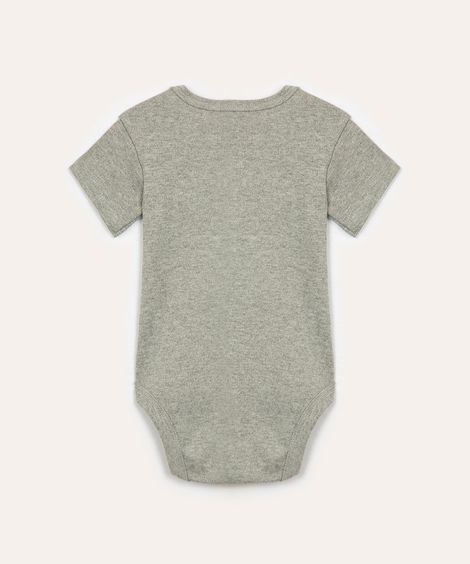 body de algodão infantil mescla cinza