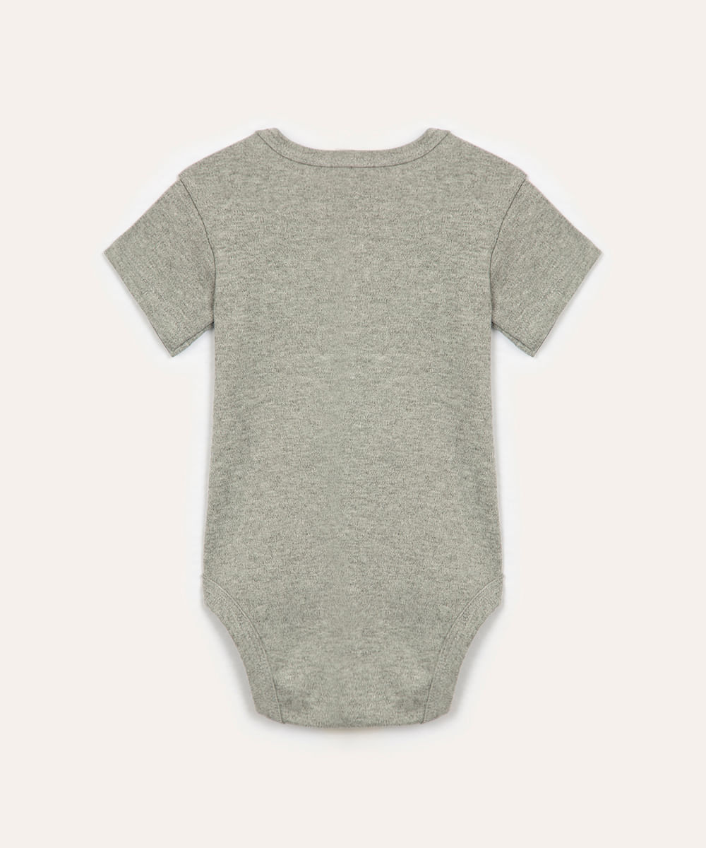 body de algodão infantil mescla cinza
