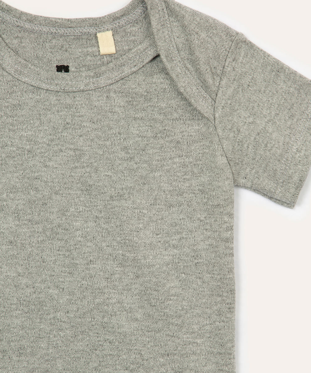 body de algodão infantil mescla cinza