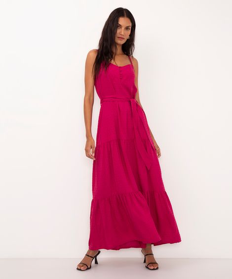 vestido midi de algodão três marias pink