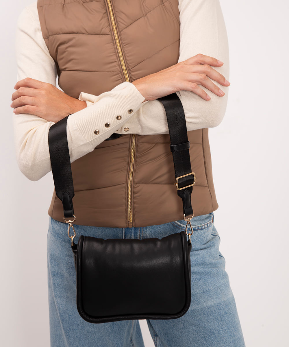 bolsa pillow crossbody preto