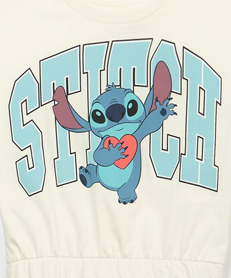 blusa de algodão infantil stitch off white