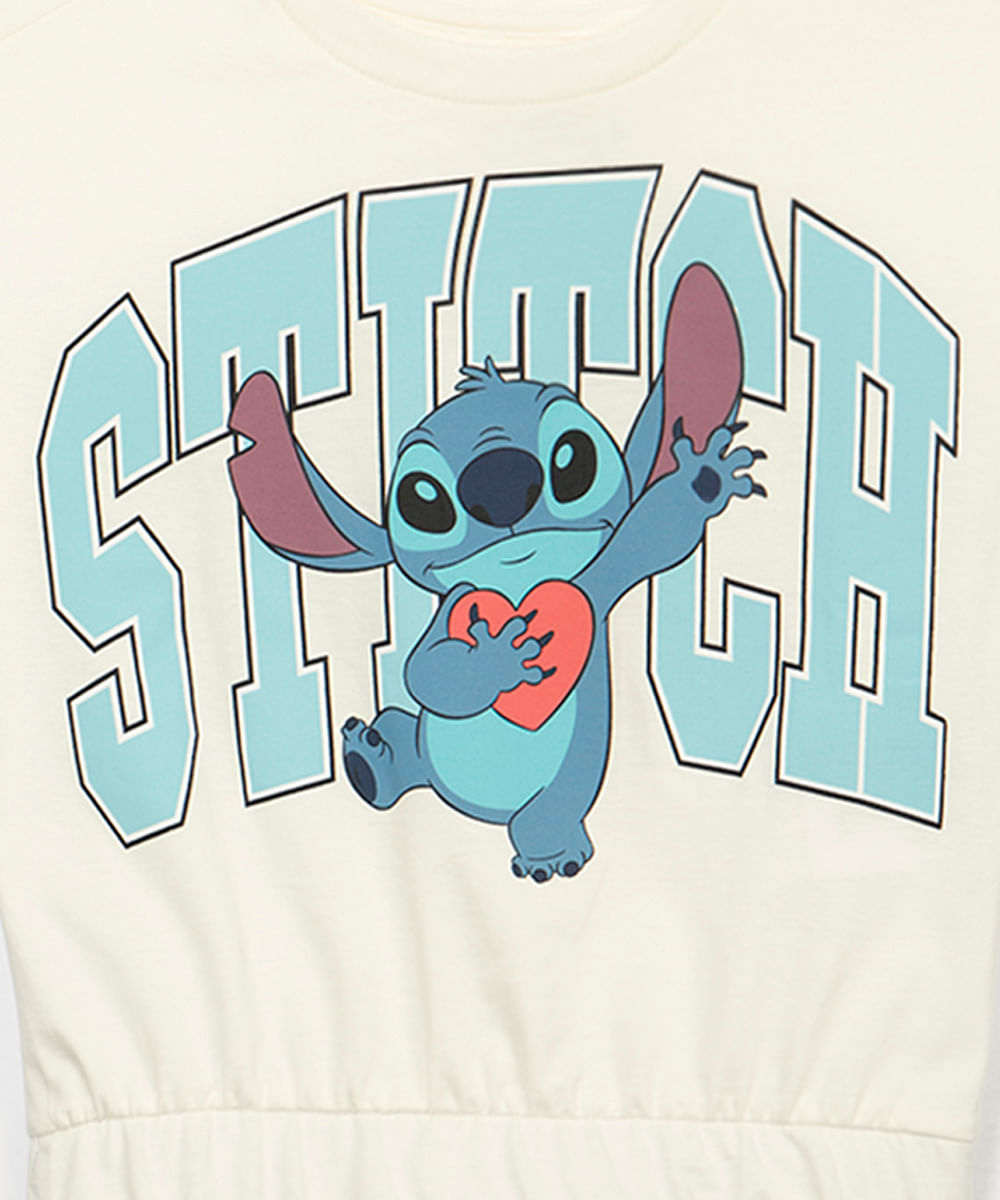 blusa de algodão infantil stitch off white