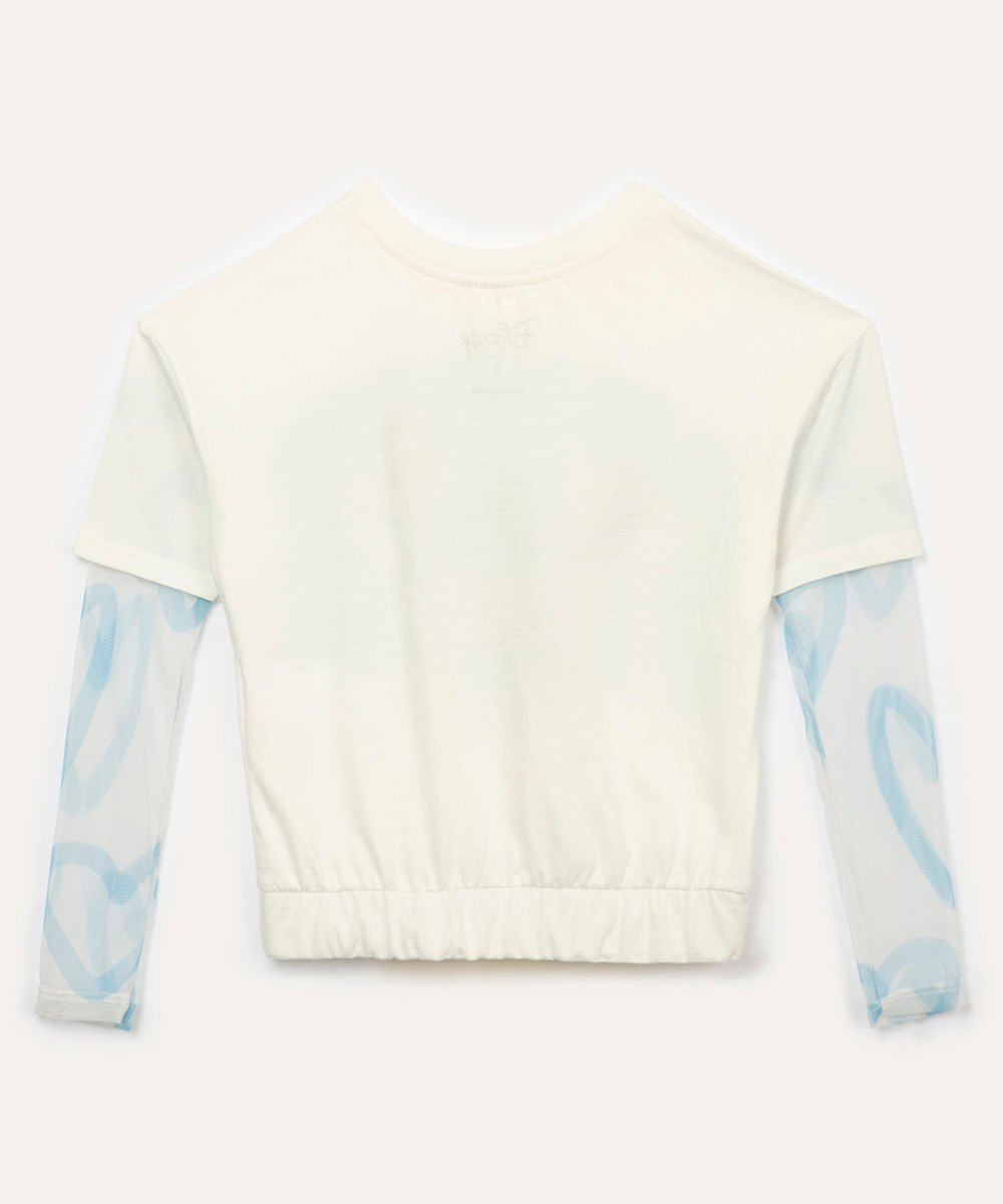 blusa de algodão infantil stitch off white