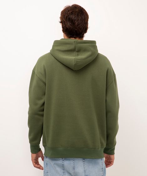 blusão de moletom oversized com capuz verde