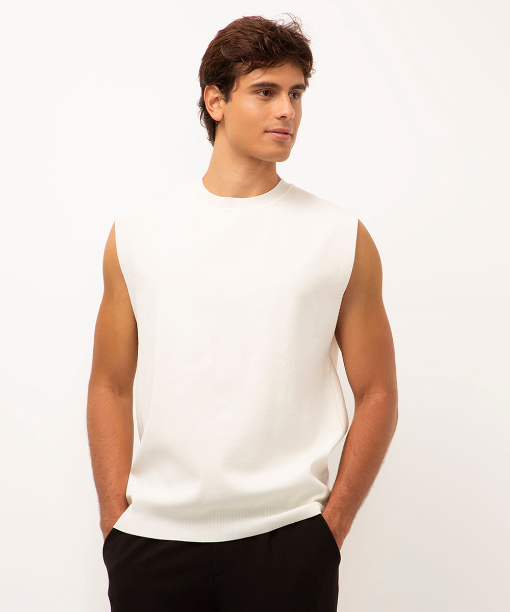 regata machão tricot off white