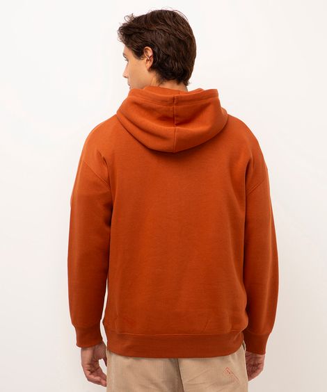 blusão de moletom oversized com capuz marrom