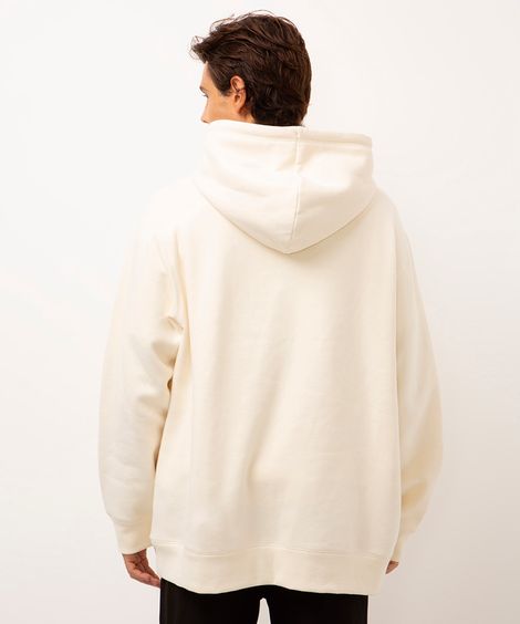 blusão de moletom oversized com capuz off white