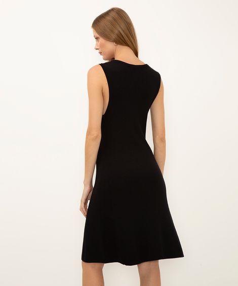 vestido de tricot preto
