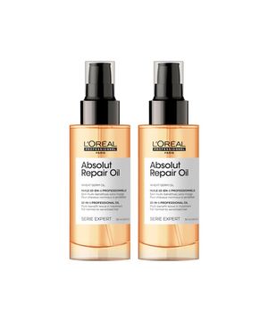 Kit L'Oréal Professionnel Serie Expert Absolut Repair Gold Quinoa - Óleo Capilar Protein 10 in 1 90 ml - 2 Unidades