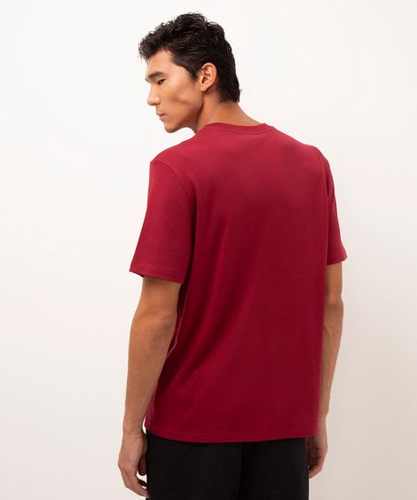 camiseta de algodão peruano bold manga curta vinho