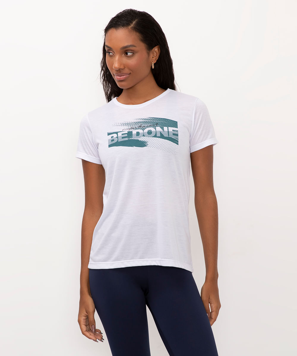 camiseta esportiva be done branca