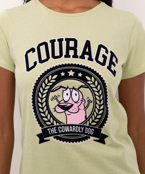 camiseta de algodão courage o cão covarde verde