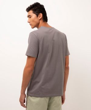 camiseta de algodão básica manga curta - cinza médio