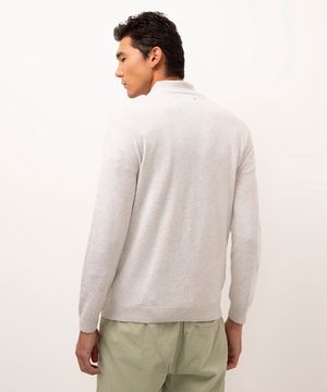 suéter de tricot gola careca off white