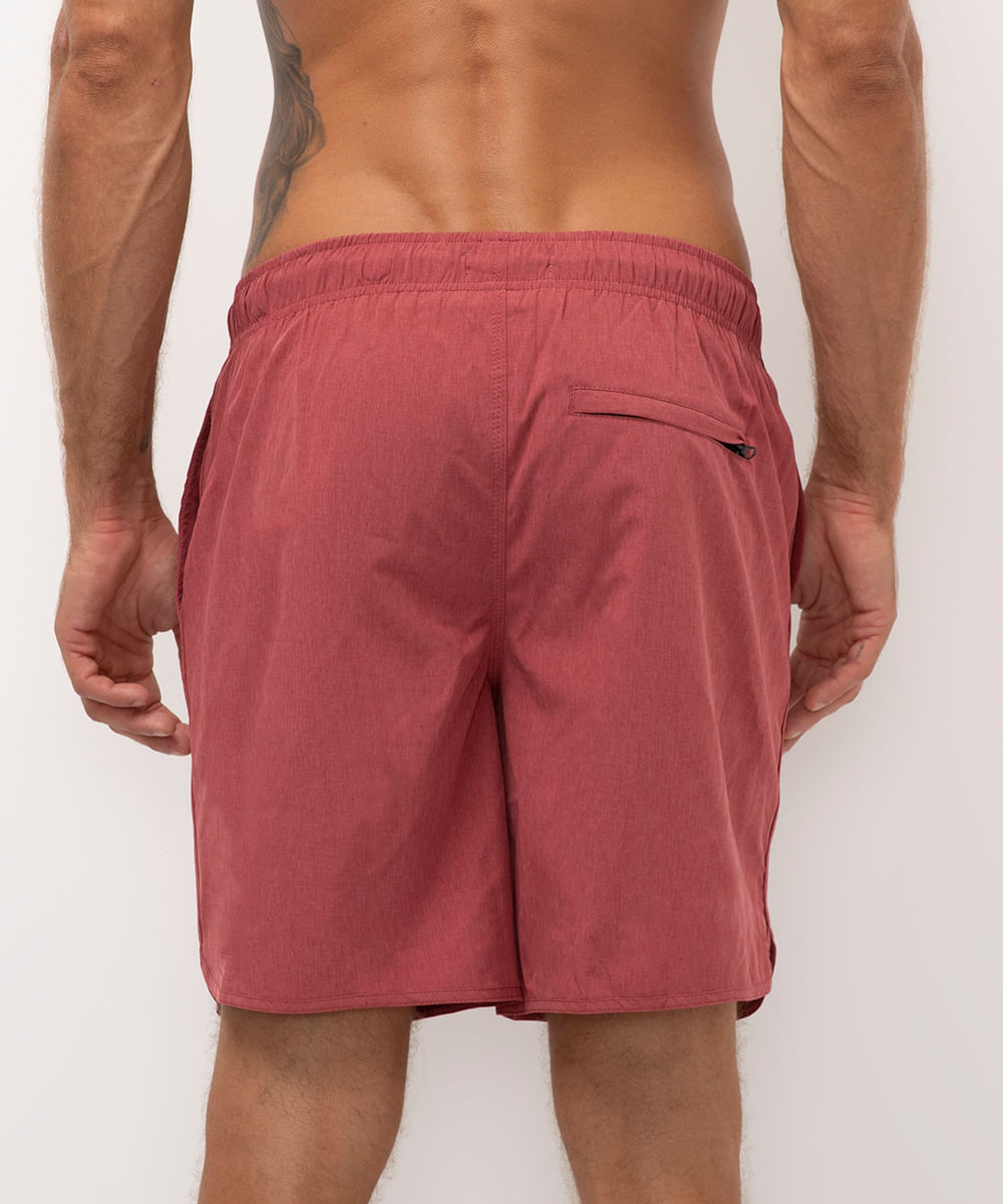 short praia com bolsos vermelho