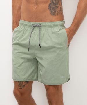 short com cós elástico verde